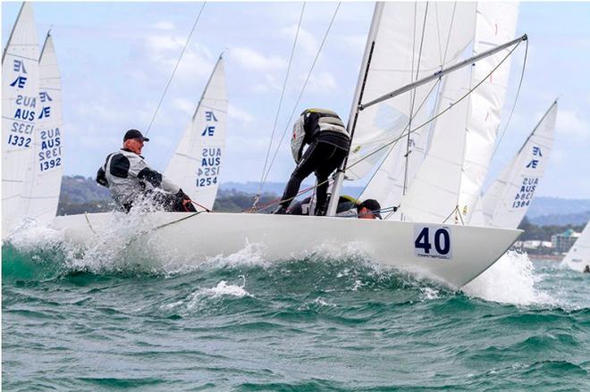 Cameron Miles helming The Hole Way to second place in last year's Australasian Championship - 2016 Evans Long Etchells Australasian Championship © Teri Dodds http://www.teridodds.com
